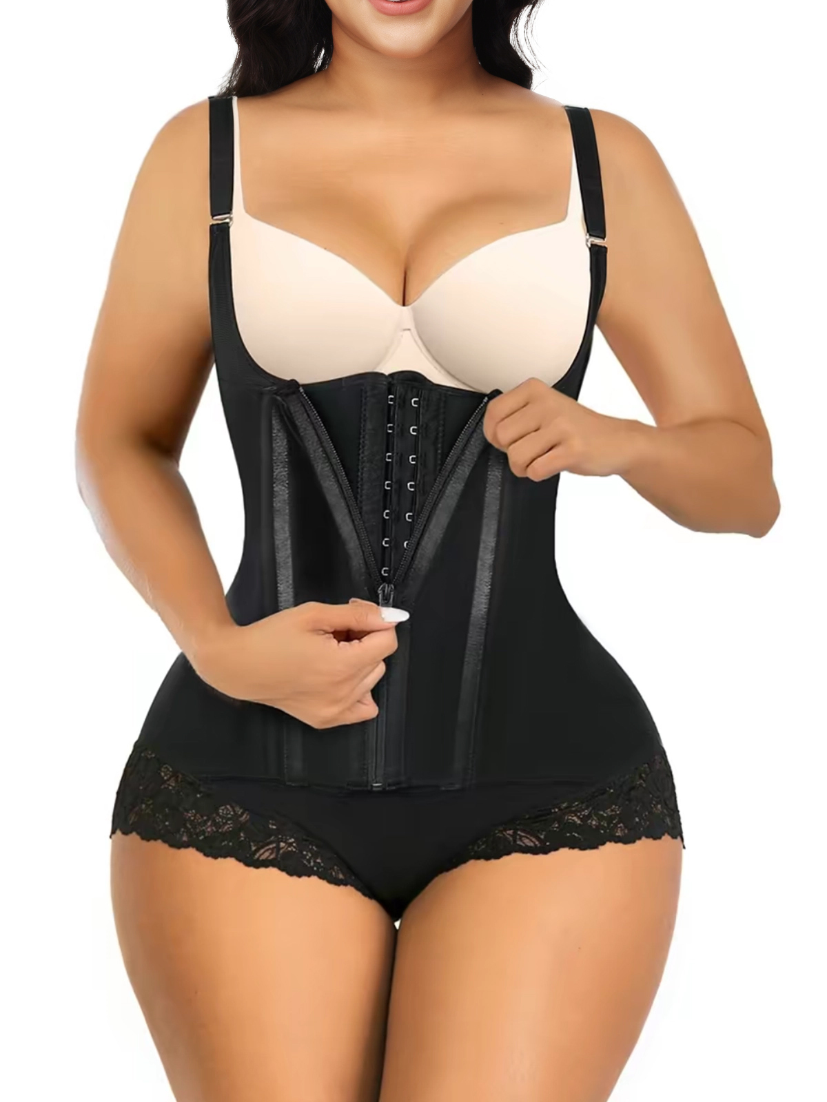 Columbia Zipper Hook And Loop Tummy Control Shapewear