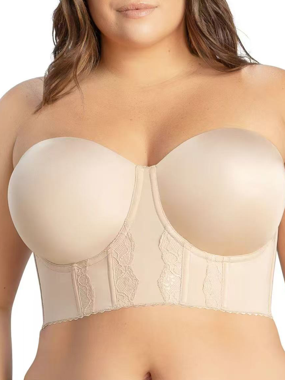 Strong Support Push-Up Tube Top With Adjustable Buckle At The Back