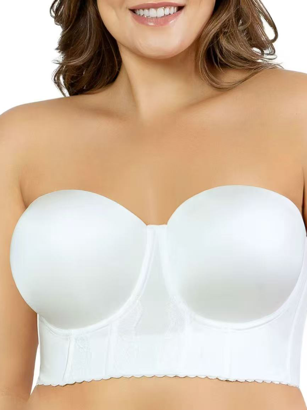 Strong Support Push-Up Tube Top With Adjustable Buckle At The Back