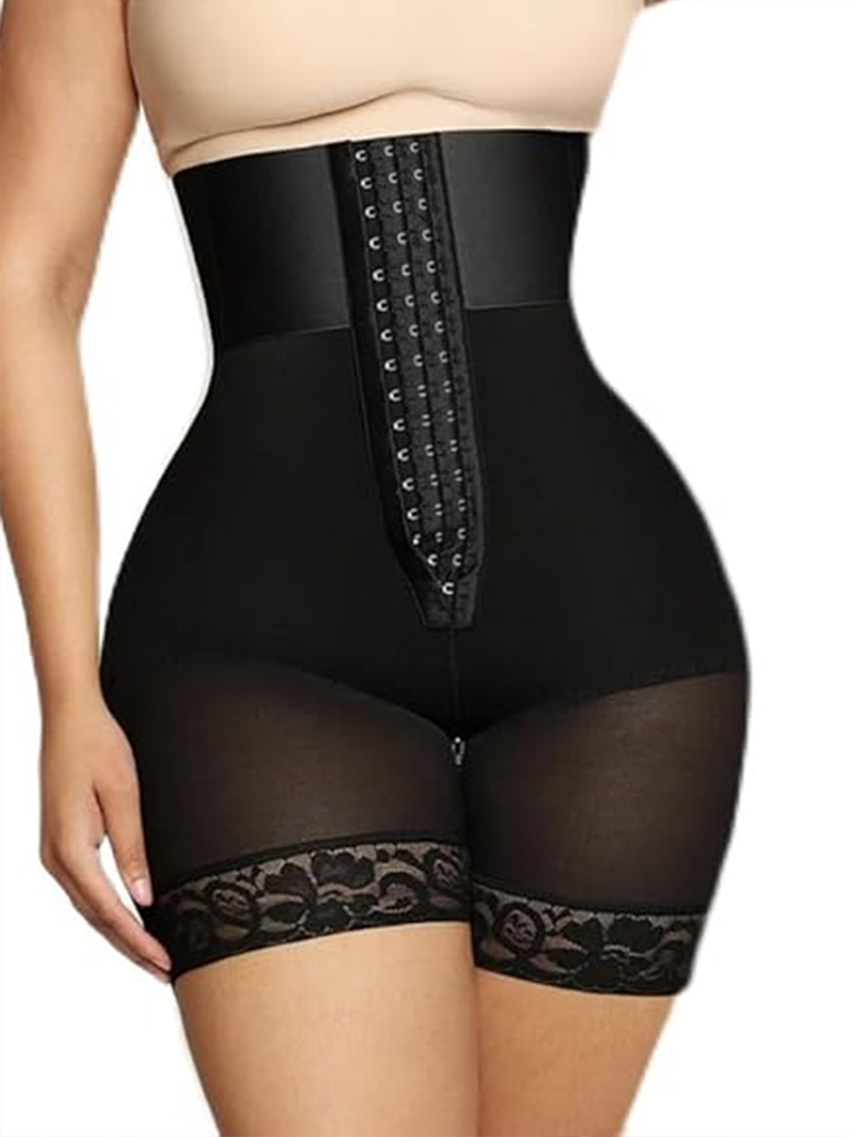 Women's Breathable Shaping High Waist Belt Belly Control Butt Lifting Shorts