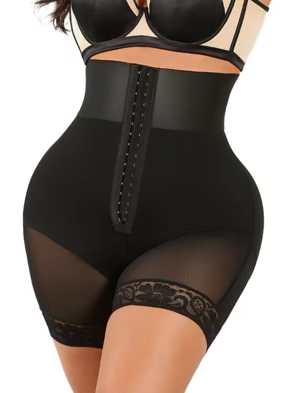 Women's Breathable Shaping High Waist Belt Belly Control Butt Lifting Shorts