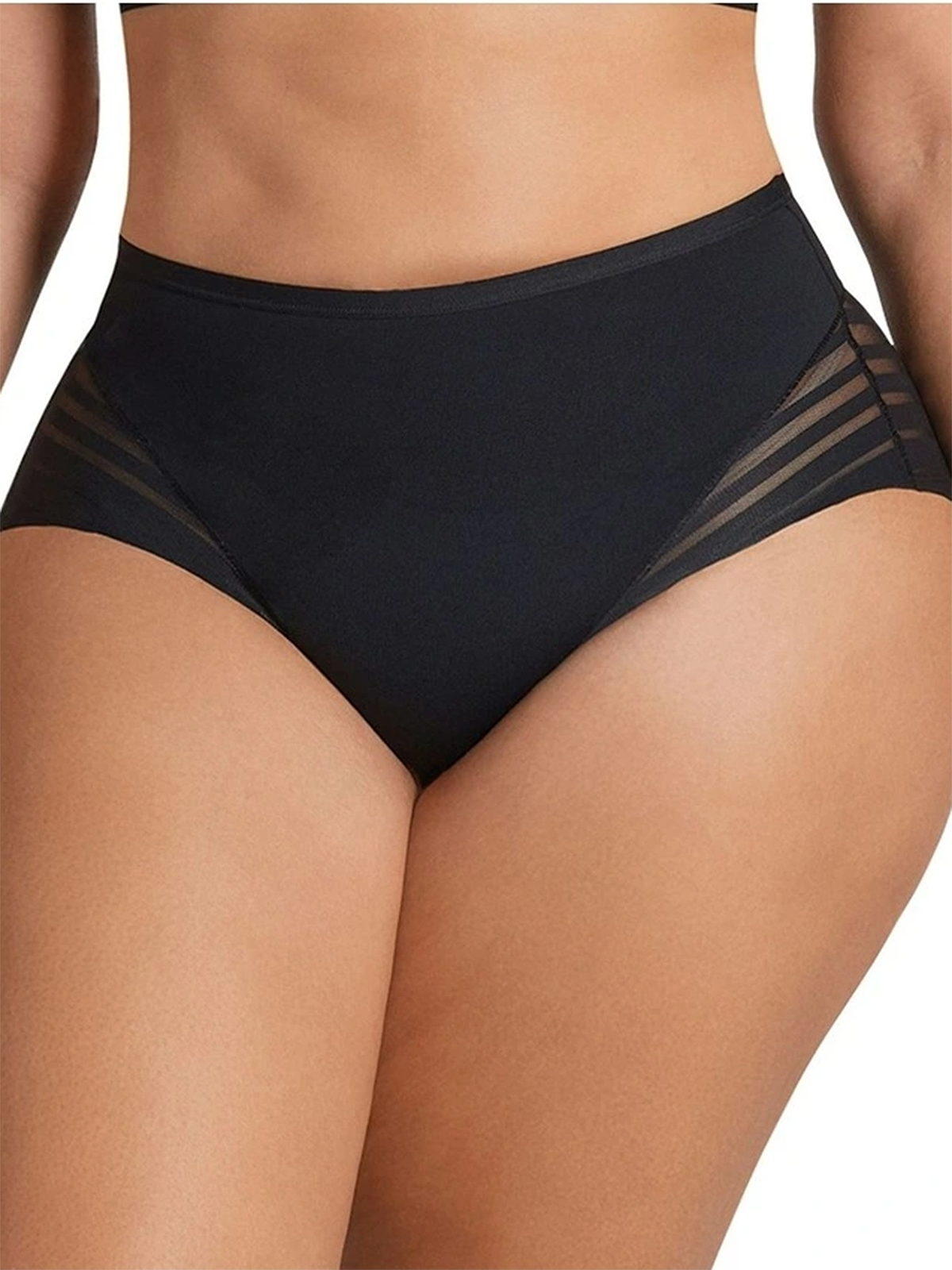 Chiccurve Hip Lift Sheer Mesh Striped Panties