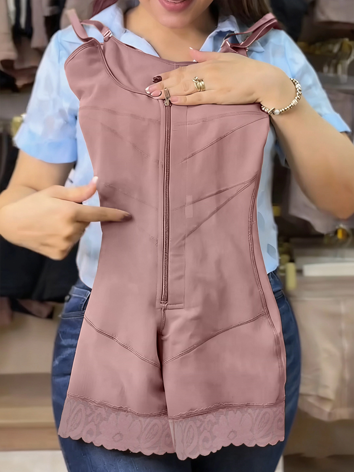 Zippered Tummy Control Shapewear