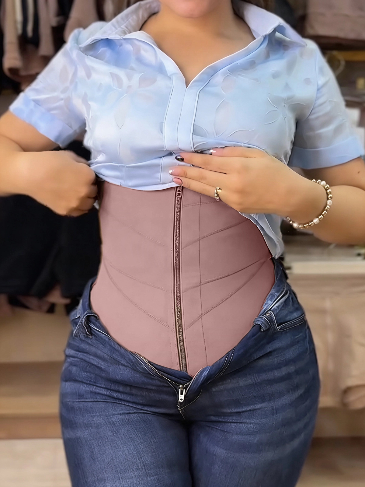 Zippered Tummy Control Shapewear