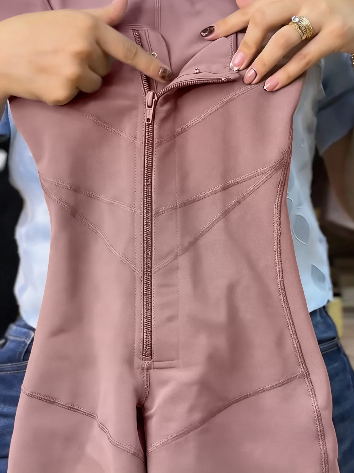 Zippered Tummy Control Shapewear