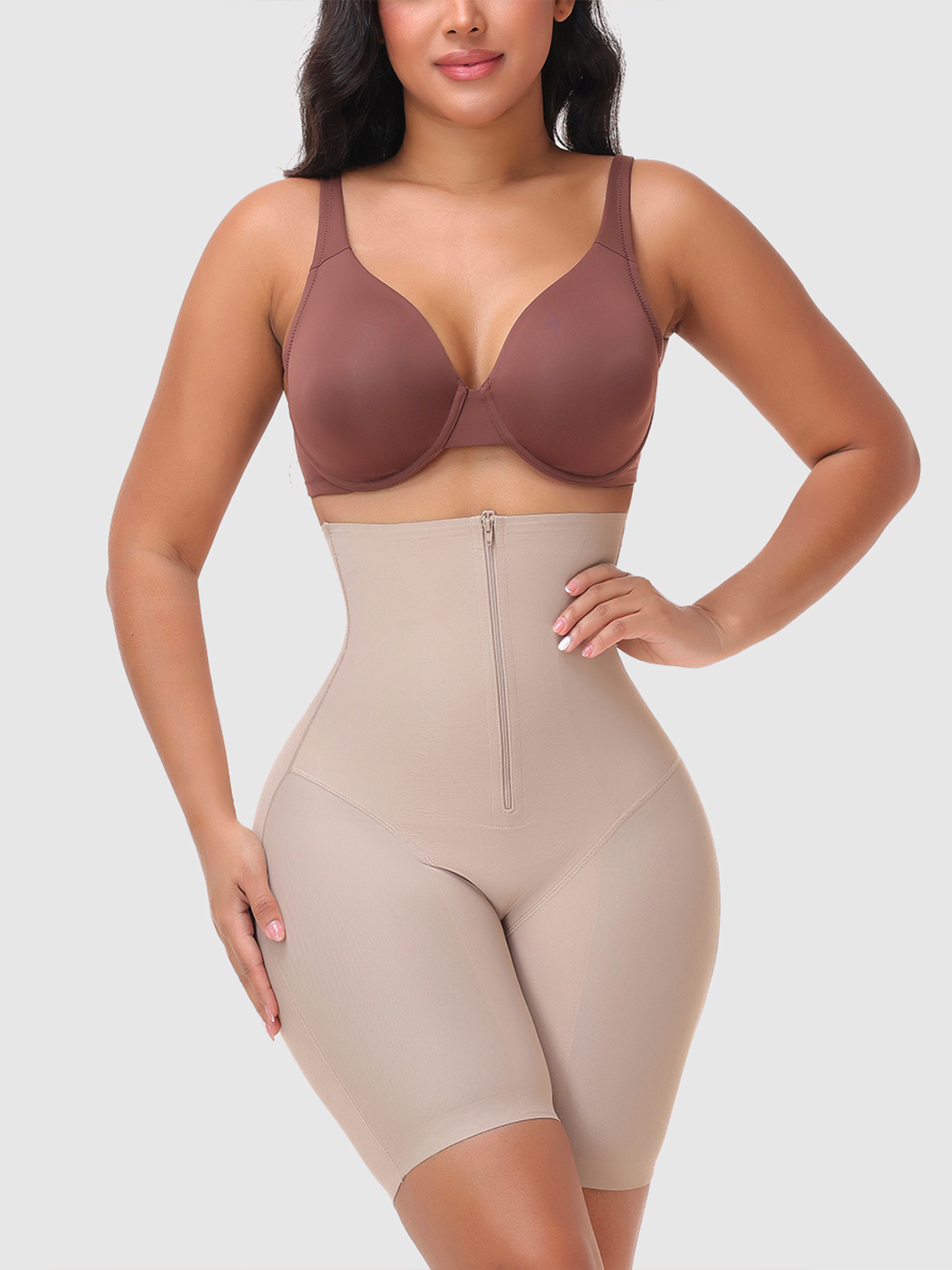 High Waist Tummy Control Zipper Shaping Shorts