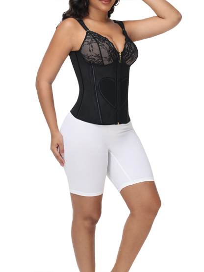 Shapshe® Lace Panel Cutout Heart Design Waist Trainer