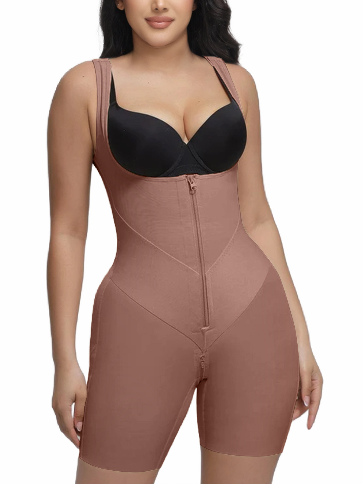 U Shaped Front Tummy Control Postpartum Shaper High Back Coverage Butt Lifting Bodysuit