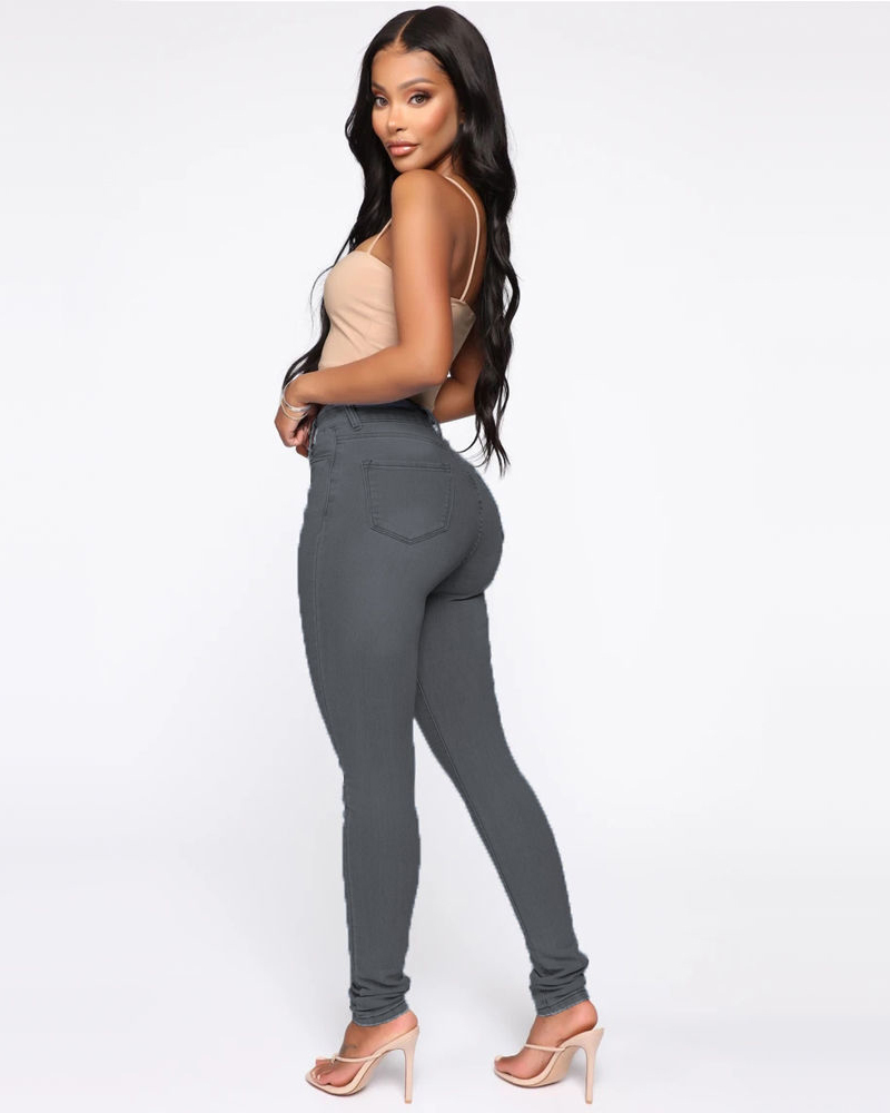 ChicCurve Hip Lifting Peach Hip High Waist Jeans