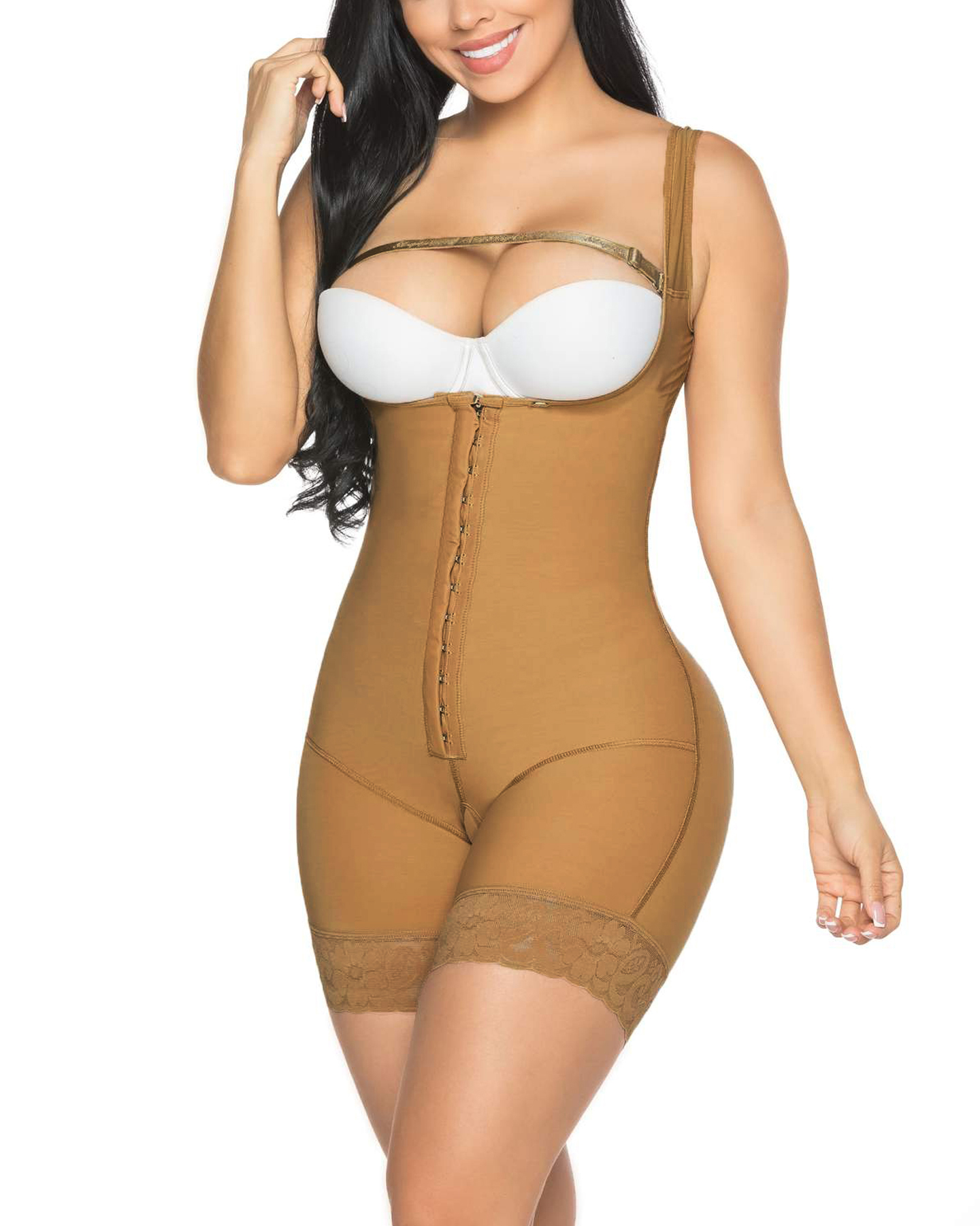 Full Body Open Bust Shapewear with Support Belt