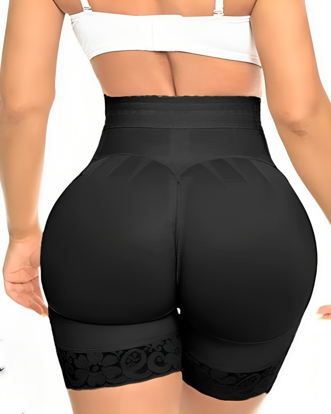 High Waisted Hook & Eye Control Shorts