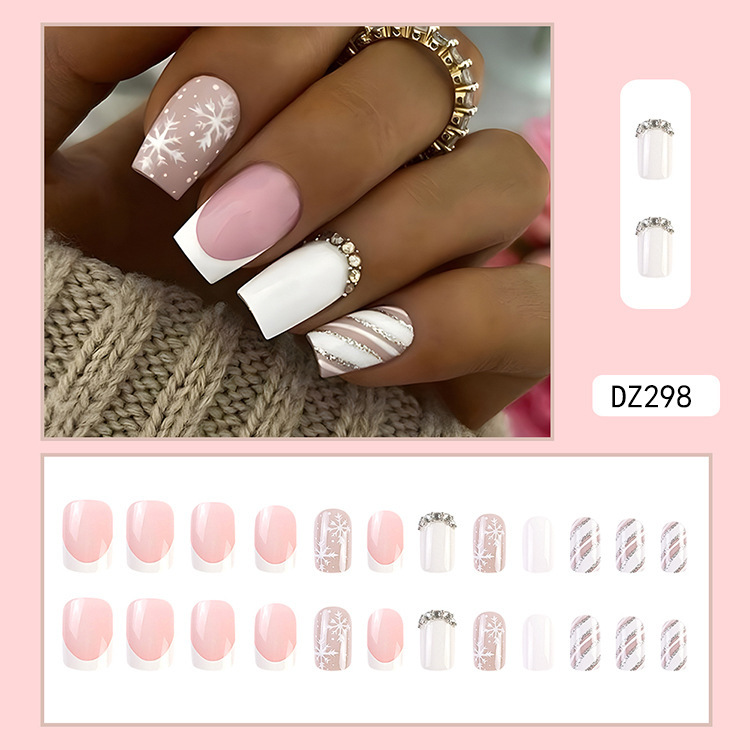 Christmas Glitter Snowflake Nail Art