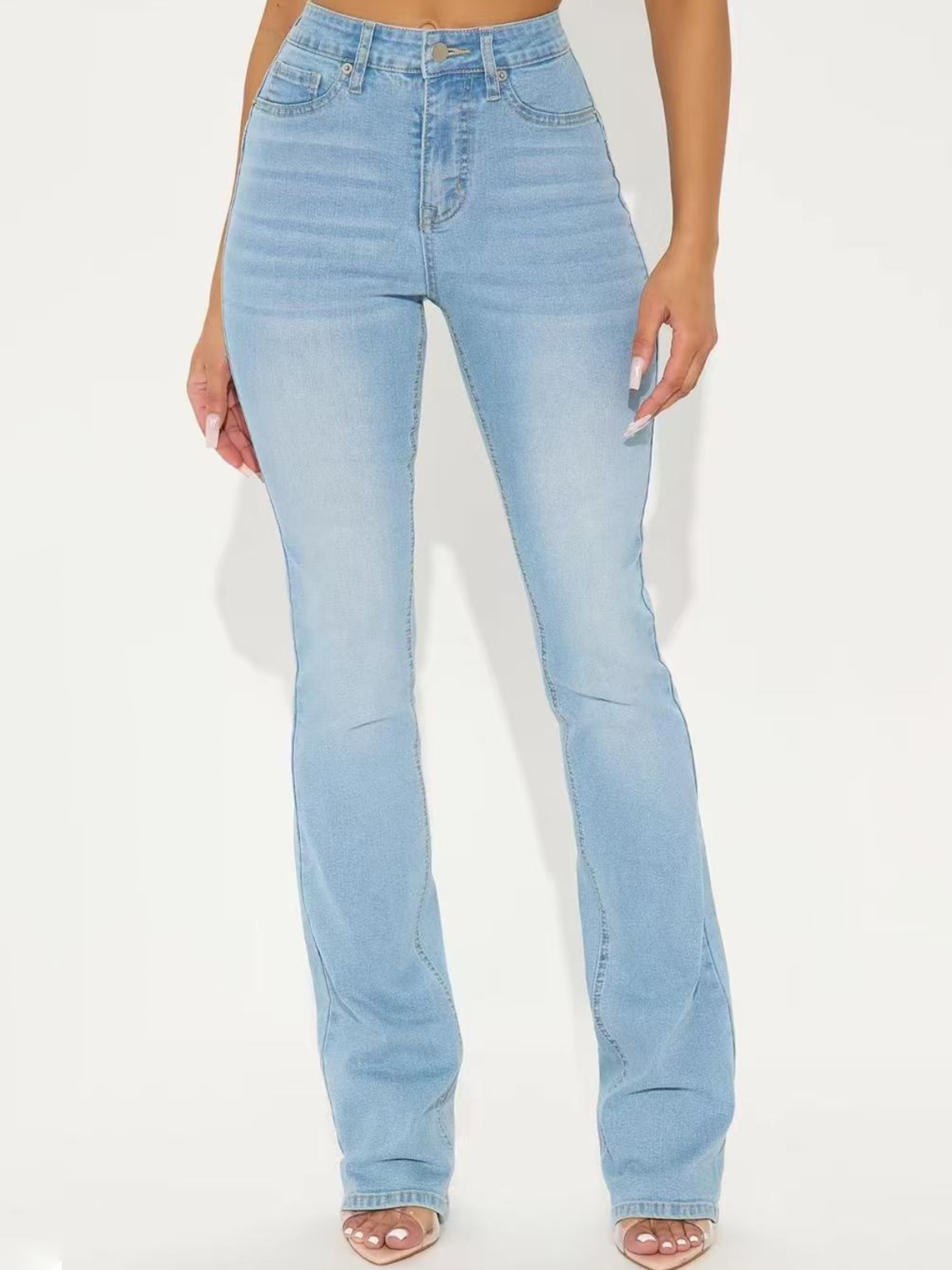 High Waisted Light Colored Skinny Jeans