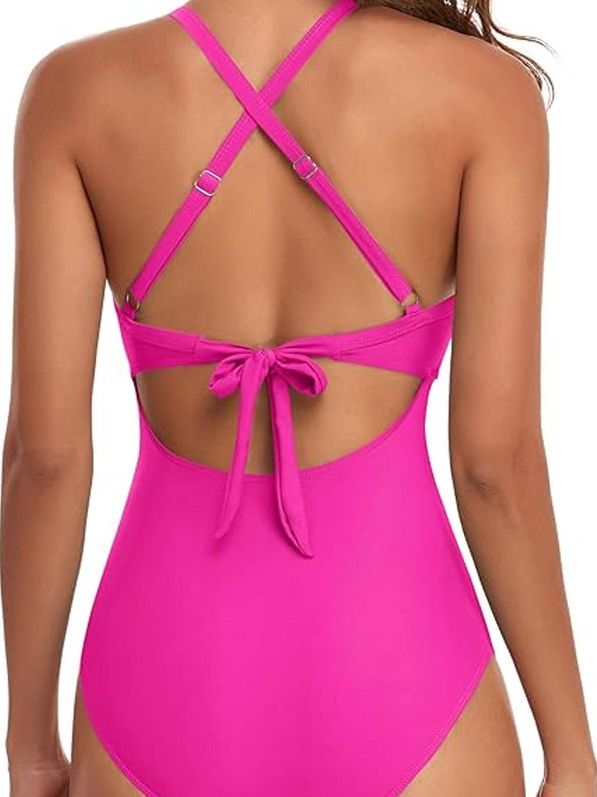 One Piece Swimsuits Tummy Control Cutout High Waisted Bathing Suit Wrap Tie Back