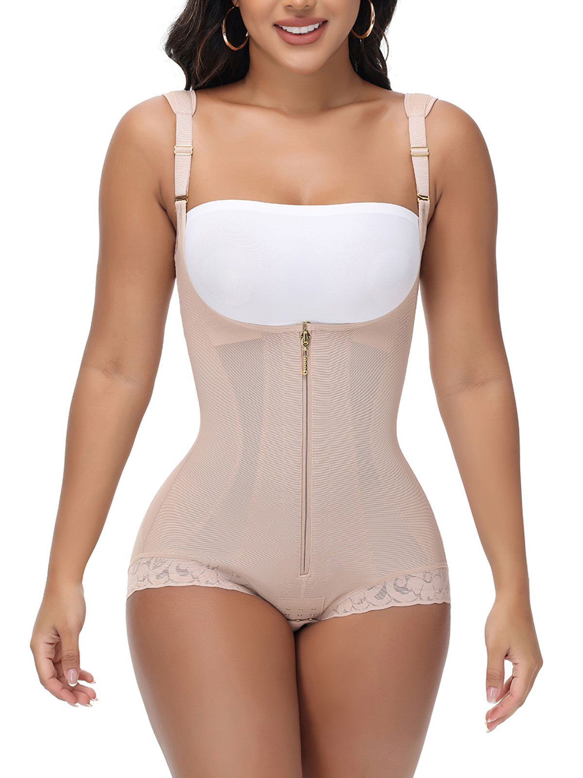 Shapewear for Women Tummy Control Fajas Body Shaper Zipper Open Bust Bodysuit