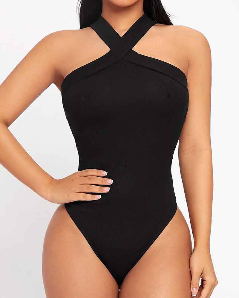 Multifunctional Shoulder Strap Body Shaping Jumpsuit