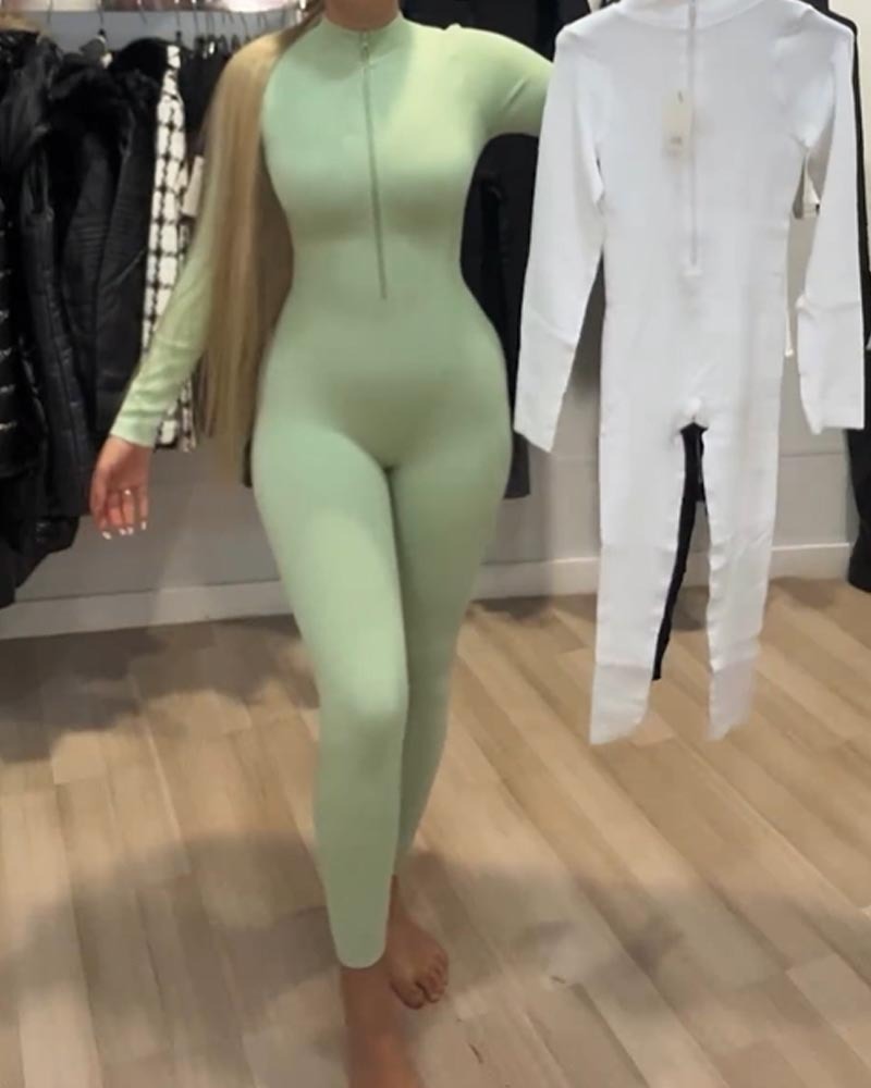 Ribbed One-Piece Yoga Suit