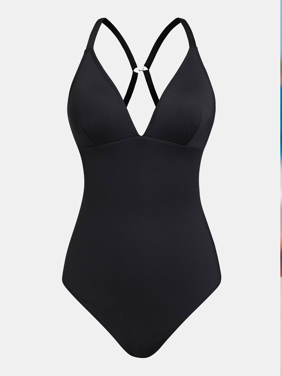 Plunging Slim & Sculpt Lace-Up Back One-Piece