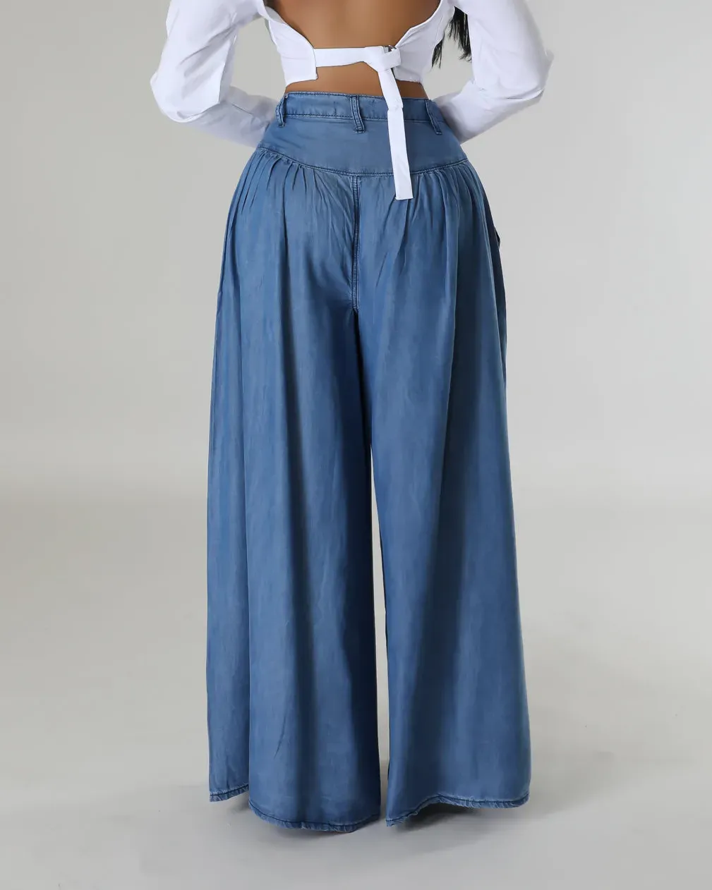 Solid Color Long Wide Leg Flared Pants