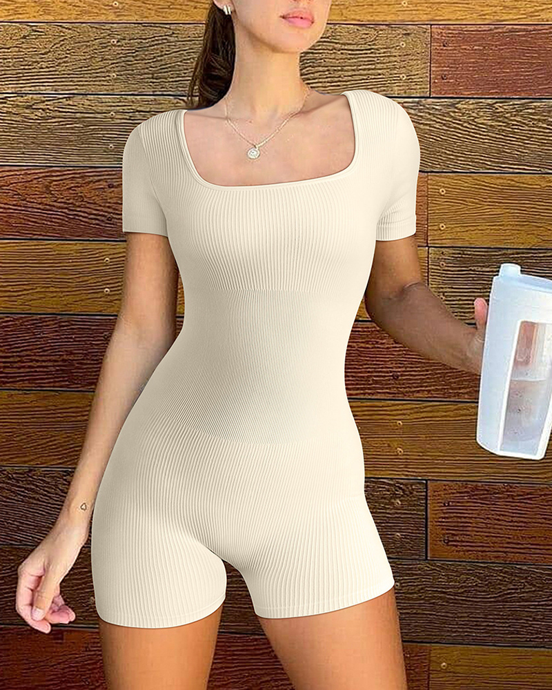 Short Sleeve Square Neck Bodysuits