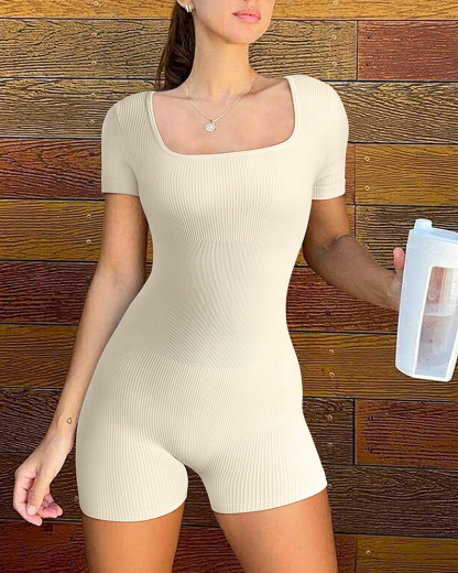 Short Sleeve Square Neck Bodysuits