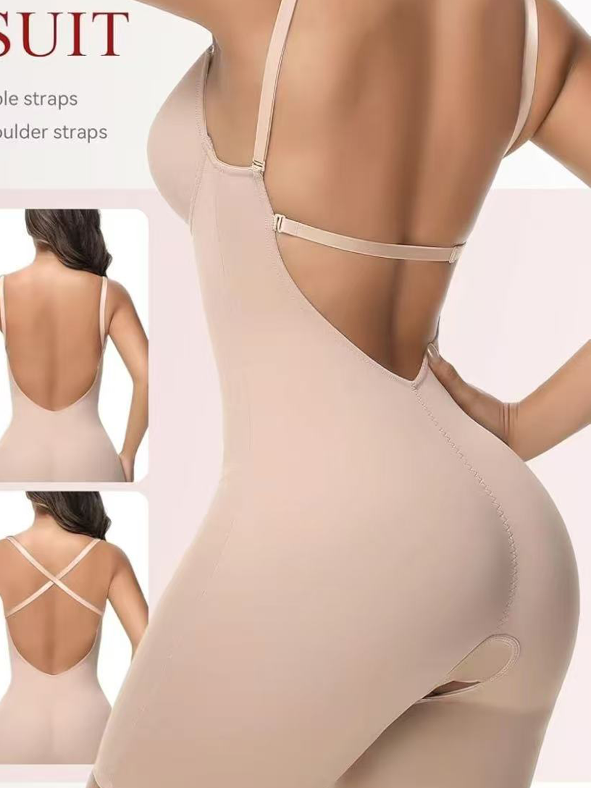 Deep V Skirt Can Be Worn With Gathered Crotch And Adjustable Backless Skirt Invisible Body Shaper