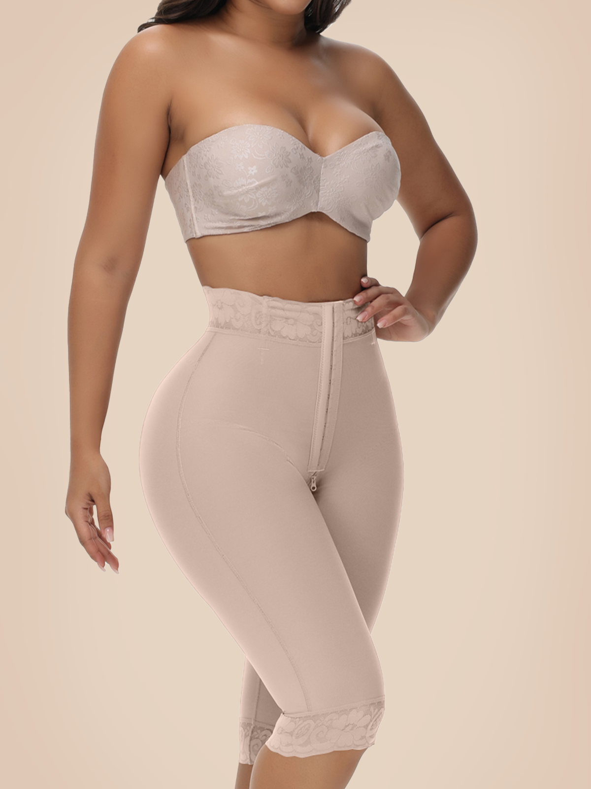 Mid Knee Length Tummy Control Hip Lifting Shaper Shorts
