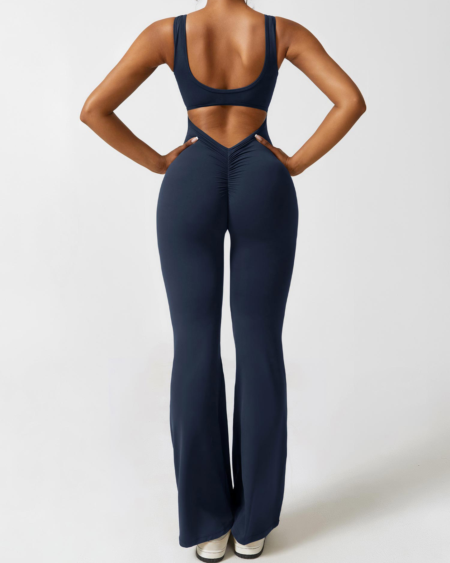 V-Back Flared Jumpsuit