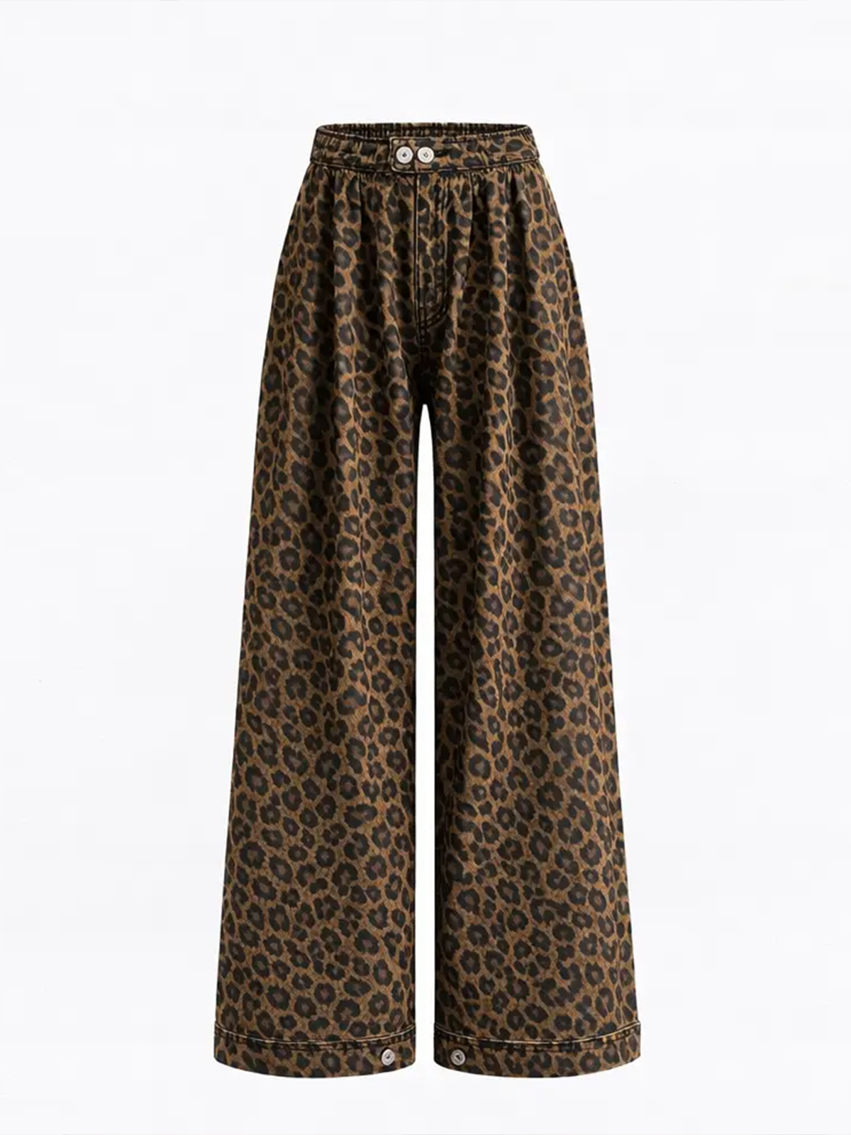 High Waisted Pleated Wide Leg Jeans