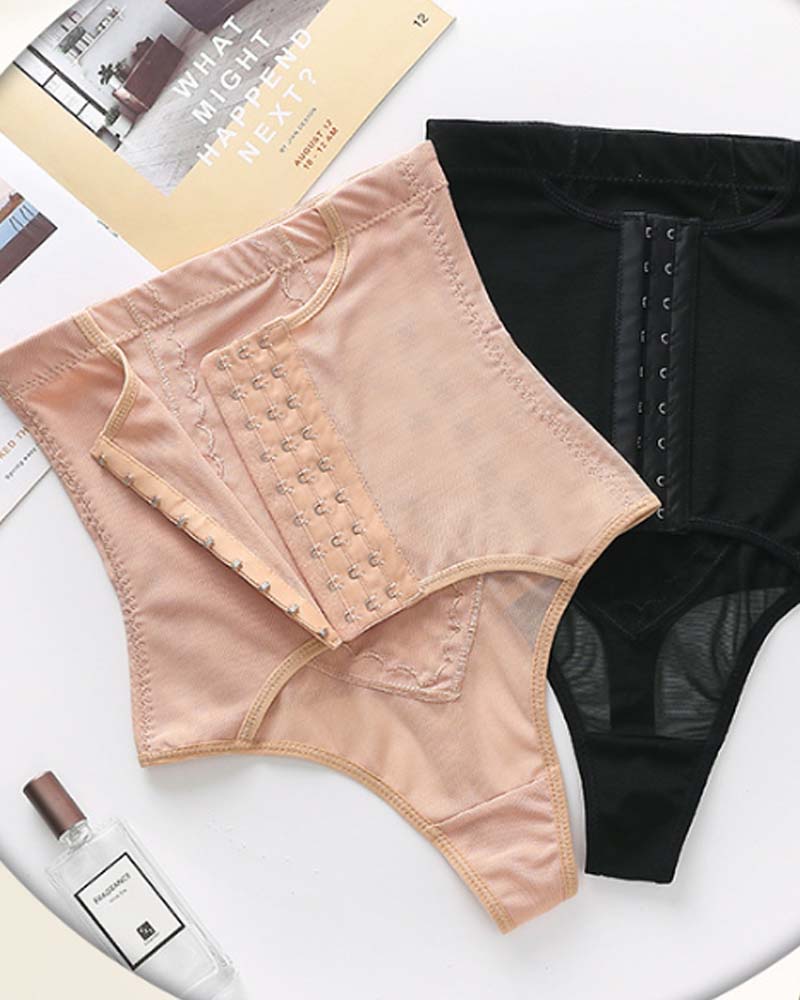 9 Breasted High Waisted Hip Lift Thigh Tuck Thong