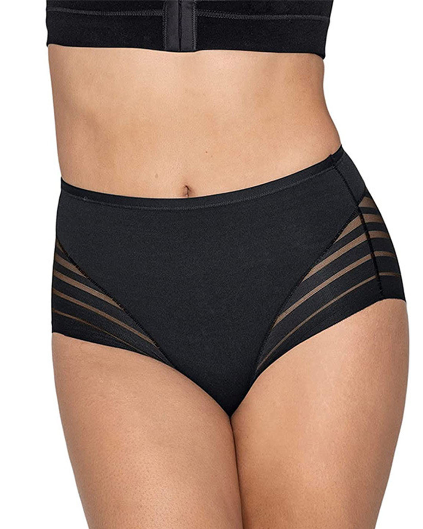 Chiccurve Hip Lift Sheer Mesh Striped Panties