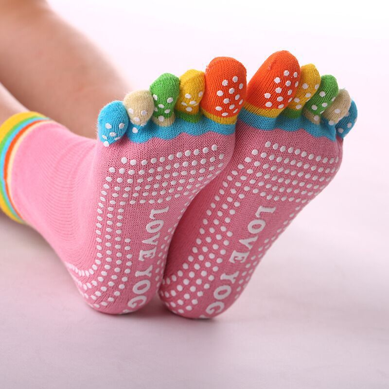 Pilates non-slip five-finger cotton socks