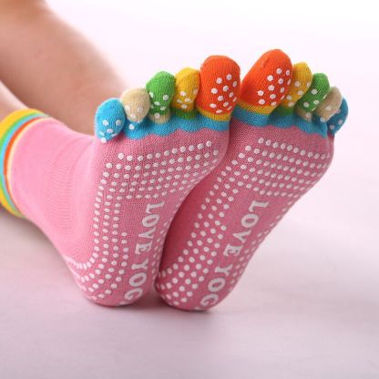 Pilates non-slip five-finger cotton socks