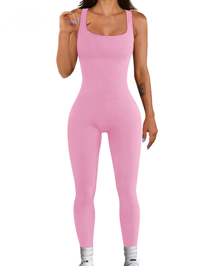 Sleeveless body sculpting jumpsuit