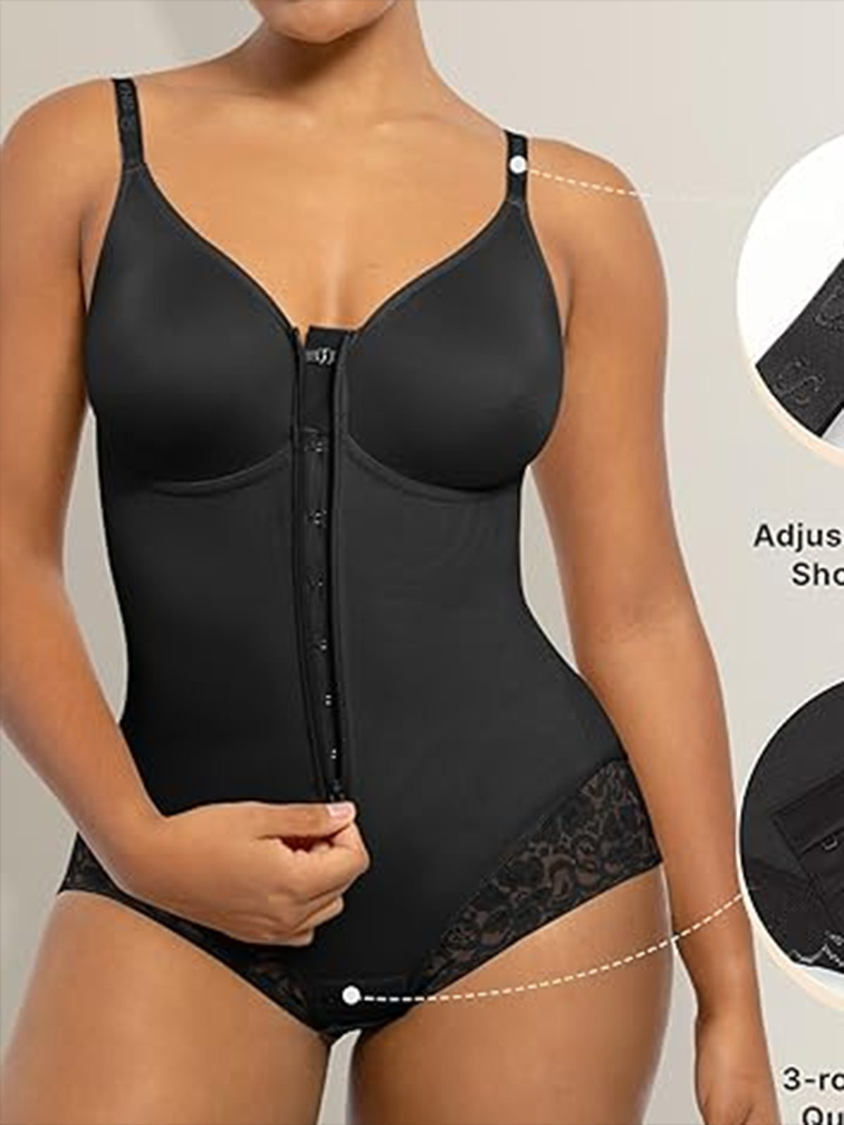Women's Columbia Style Zipper Bodysuit Shapewear