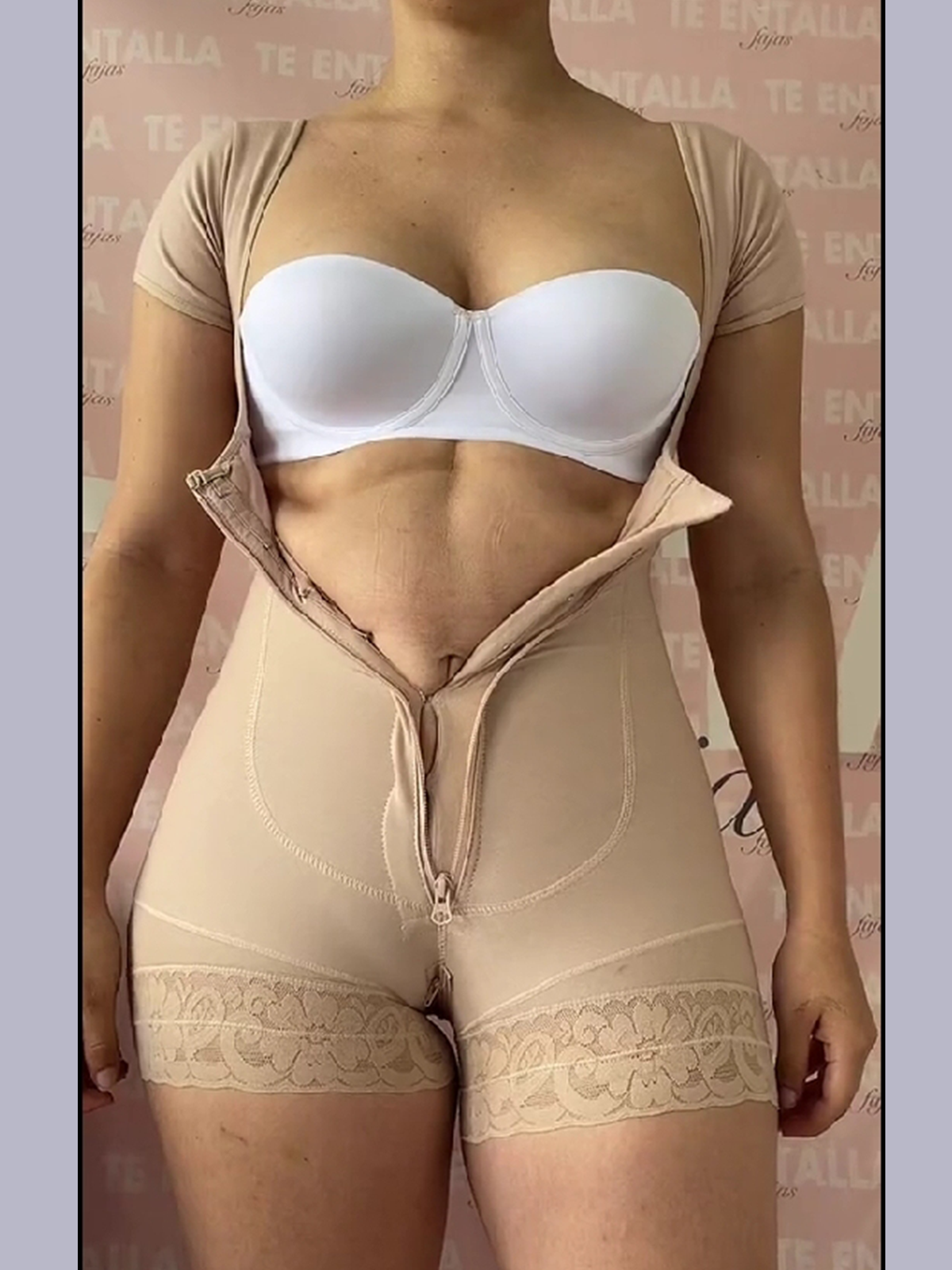 Short Sleeve Tummy Control Fajas Shapewear