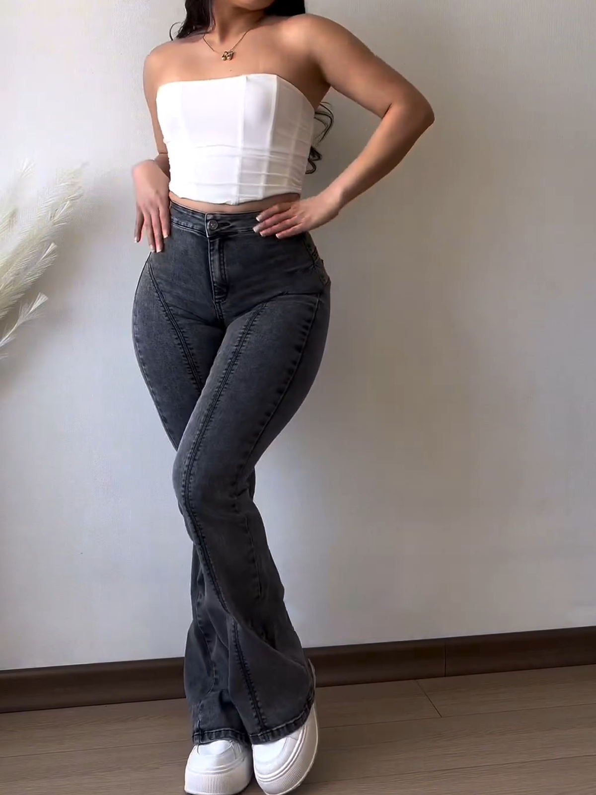 Women Fashion Skinny Butt Lifting Flared Jeans