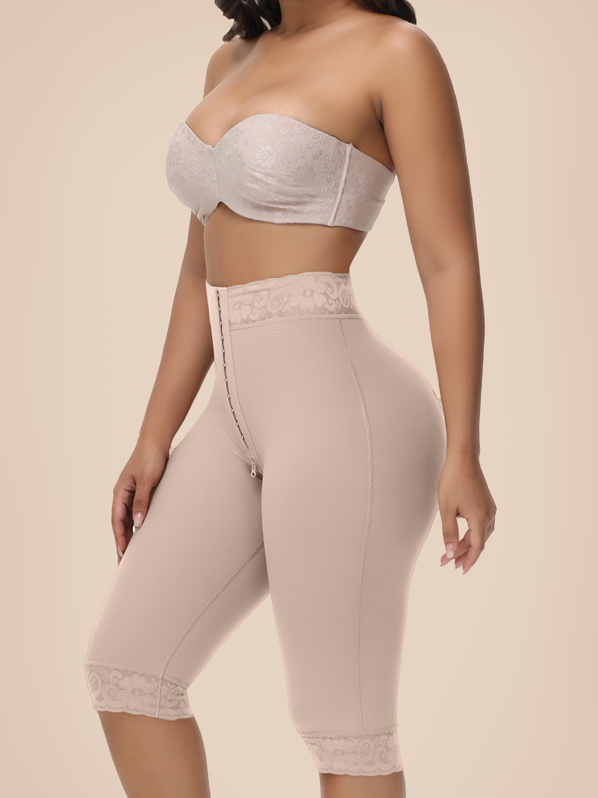 Mid Knee Length Tummy Control Hip Lifting Shaper Shorts