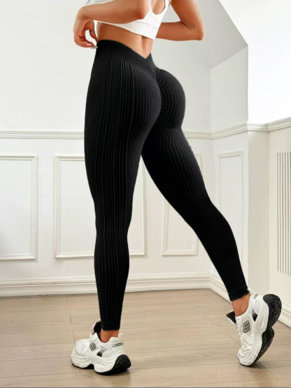 Striped Comfort Tight Elastic Yoga Pants