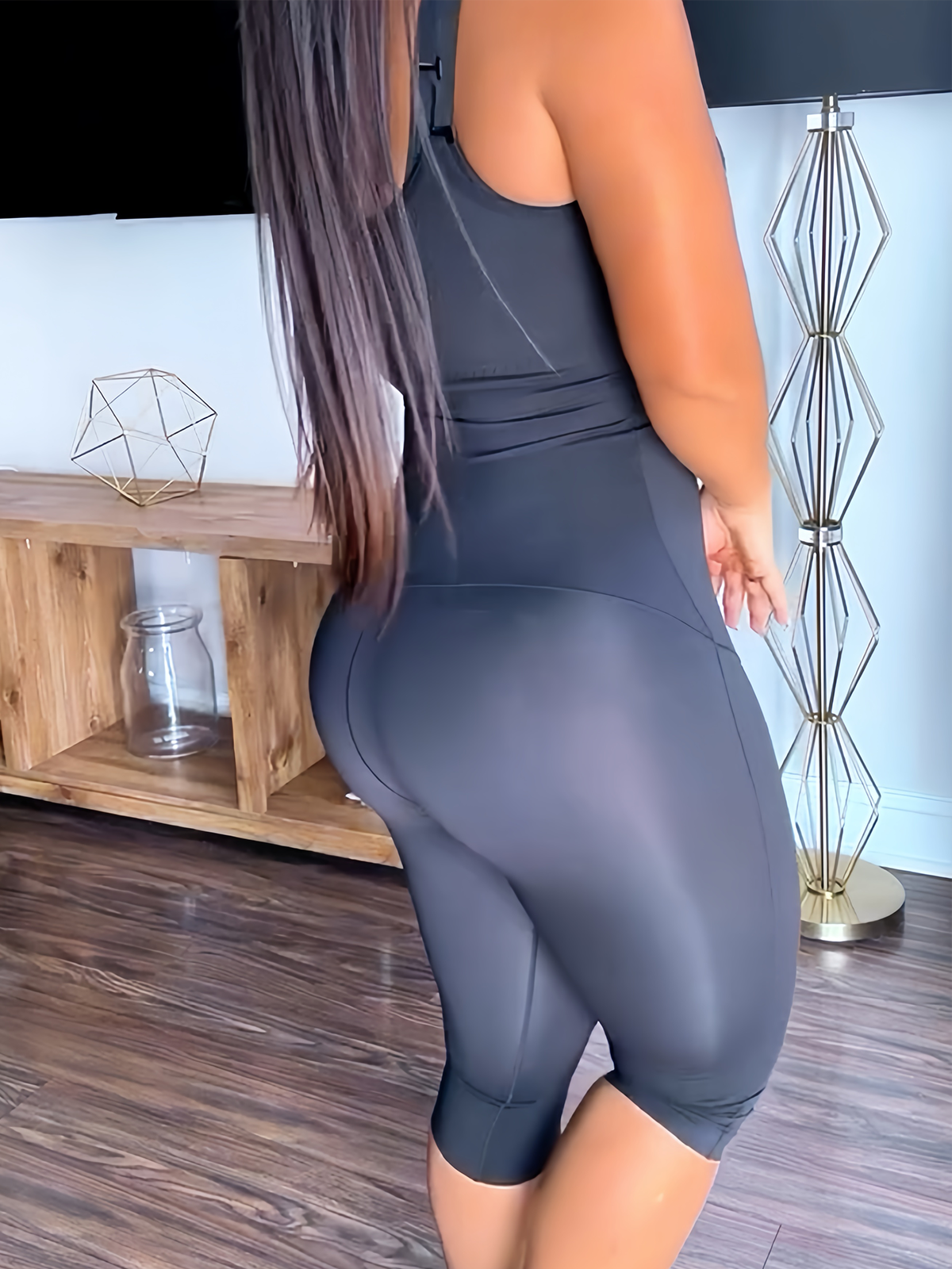 Mid-Length Body-Shaping Bodysuit Without Chest Coverage