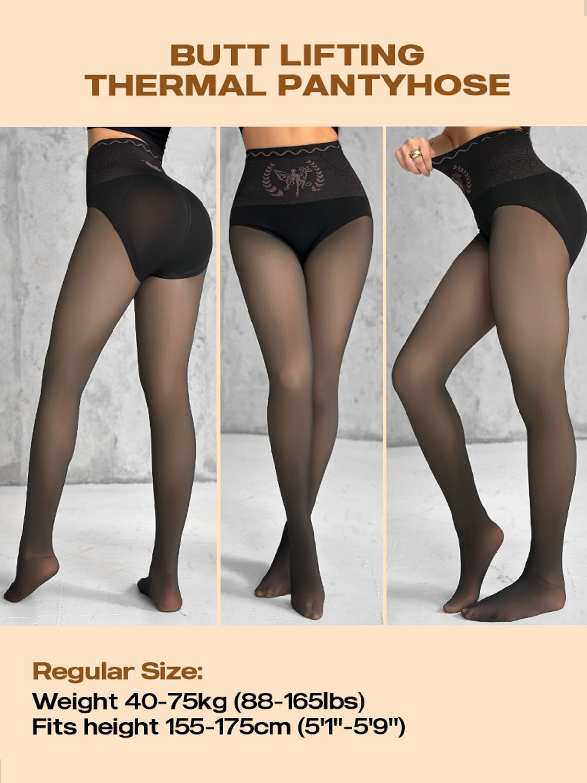 Hip-Lifting Tights With Fleece Lining Thermal Leggings