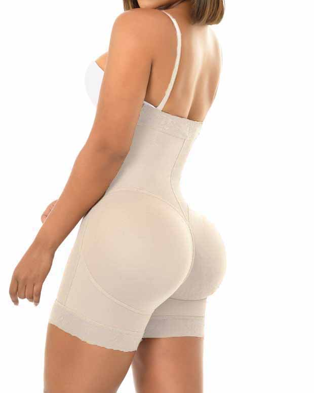 Adjustable Strap Open Bust Tummy Control Shaper Shorts