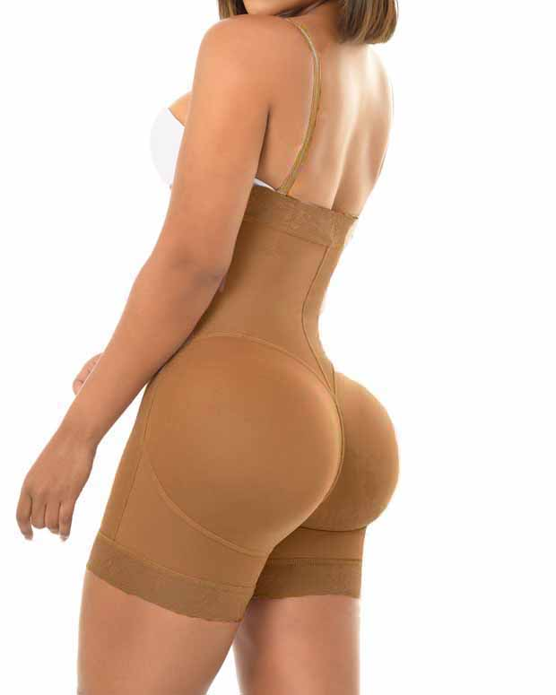 Adjustable Strap Open Bust Tummy Control Shaper Shorts