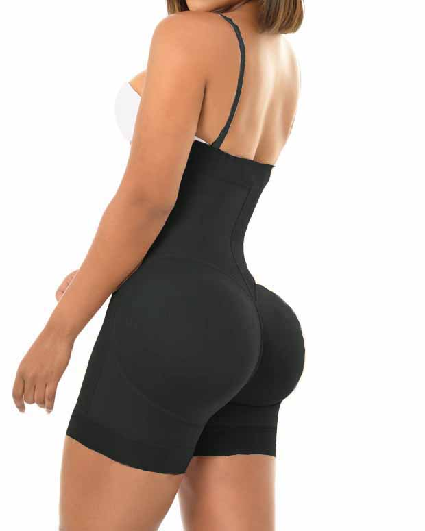 Adjustable Strap Open Bust Tummy Control Shaper Shorts