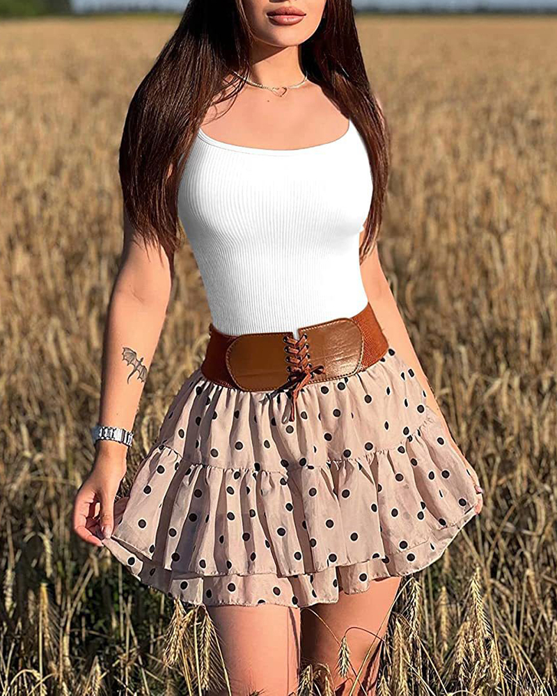 Sexy Ribbed Sleeveless Straps Bodysuit