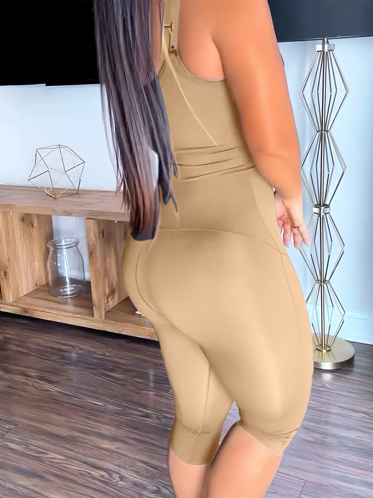 Mid-Length Body-Shaping Bodysuit Without Chest Coverage