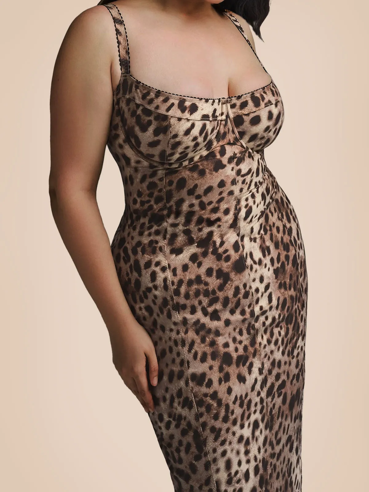 Leopard Print Fitted Stretch Dress
