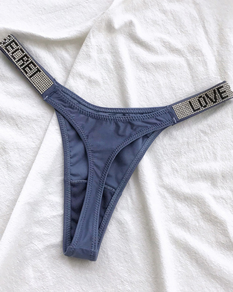 Sexy Low Waist T Pants Narrow Edge Water Diamond Underwear Sports Hip Lifting Thong Breathable Invisible