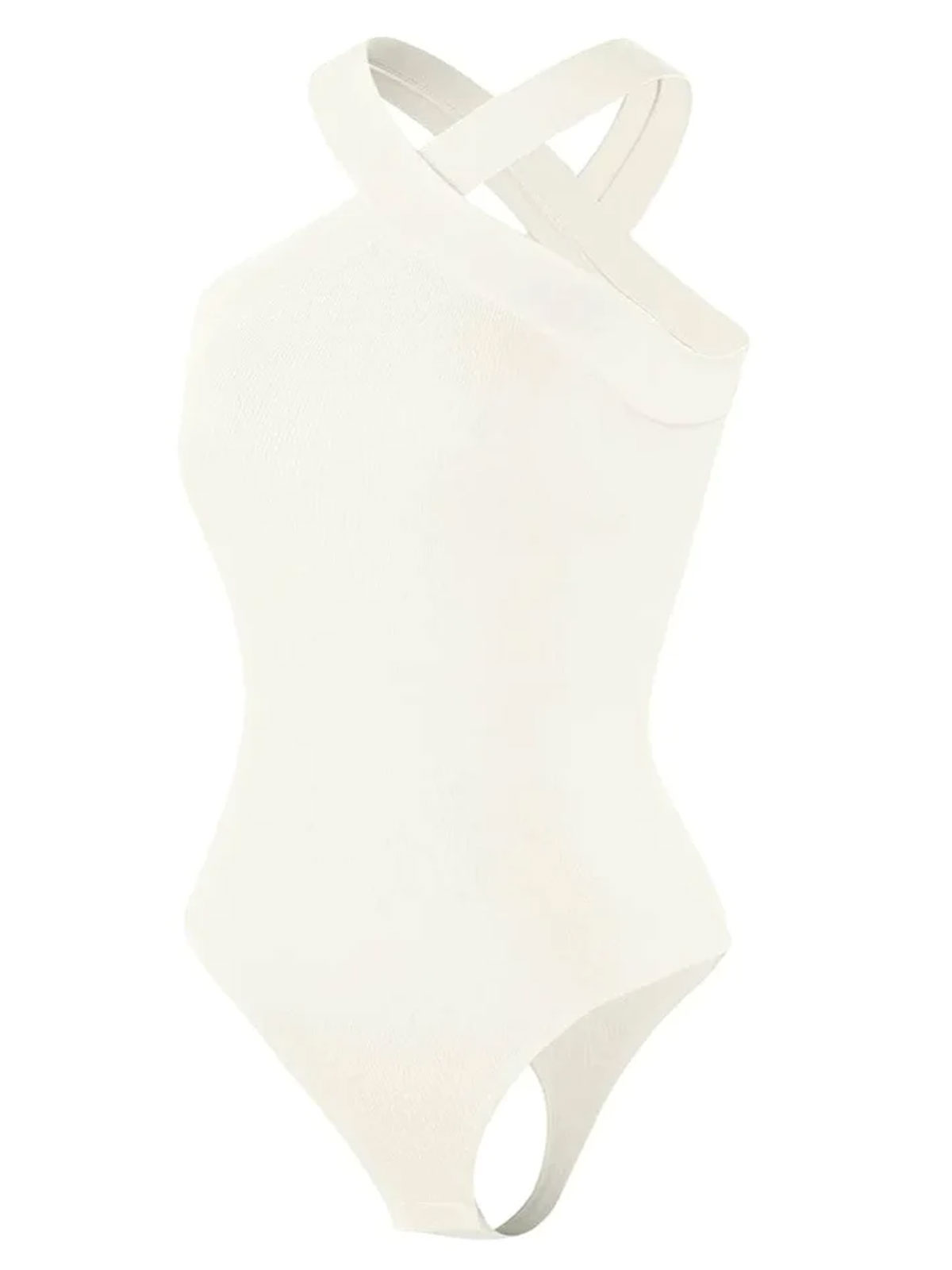 Seamless Crossover Halter Thong Shaping Bodysuit