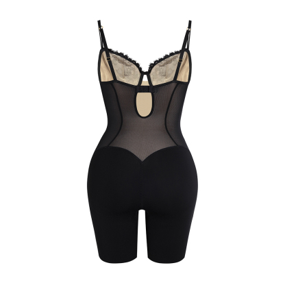 V Neck Halter Neck Sleeveless Bodysuit